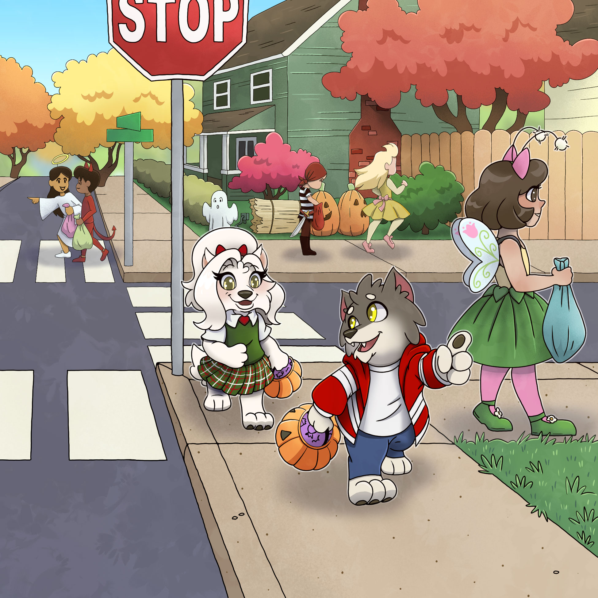 Wolf Pack Pups: A Halloween Trick or Treat Tail Page 1